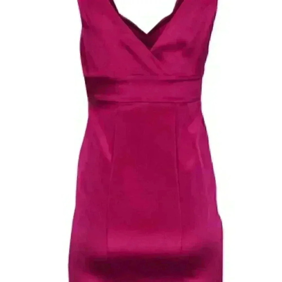 NWOT Diane Von Furstenberg | Fuchsia Draped Silk Sheath Dress | Sz 0 - Picture 8 of 8